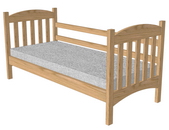 Кровать односпальная из дерева с ограждением